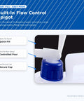 Close-up of spigot features on Foldable Water Container With Spigot For Camping And Hiking Collapsible Water Canteen Two Point Six Gallon