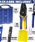 All-In-One Solar Crimping Tool Kit With Stripper And Spanners, 20 Pairs MC4 Connectors For PV Cable Installation components