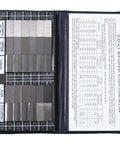 Surface Finish Comparator Set Ra 0.05 To 12.5 Micrometers, 30 hardened steel blocks for tactile and visual roughness checks