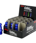 Box of Blue T Style Pneumatic Plugs Quarter Inch NPT Male, A Style Compatible Color Coded Quick Connects For Air Lines, Push To Connect