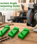 Precision angle sharpening guides included in the Top Grade Knockout Drill Bit Sharpening Jig Kit for bench grinders.