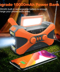 Legit Badass Emergency Radio With 10000mAh Power Bank Solar Hand Crank Am Fm Noaa Receiver LED Flashlight charging phone.
