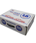 Packaging of Two Lane 18-Foot Race Track Stunt Set with Ramps Hanger Pads Track Anchors Performance Insert Kit Anchor Bars