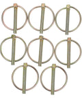 8 Piece Heavy Duty Lynch Pins With Rings Kit For Trailers Trucks Mowers And Machinery Durable Galvanized Locking Pins For Secure Equipment Versatile Assortment Easy Carry And Storage, 8 galvanized steel pins