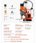 Heavy Duty 1400W Magnetic Drill Press With Two Inch Boring Power And A Rock Solid 2810 Pound Magnetic Base features drills and accessories.