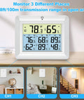 Wireless Indoor Outdoor Thermometer With 3 Remote Sensors And 1 Main Console All In One Four Zone Temperature And Humidity Monitor