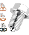 Sick And Tired Of Drips? Grab This M14x1.5 Magnetic Oil Drain Plug Kit With Hex Head, Plus Six Top Gaskets For A Clean Leak Proof Stop To Your Car Problems Right Now, silver