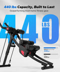Heavy Duty Adjustable Ab Machine And Upgraded Split Track Core Trainer For Savage Home Workouts Sculpt Your Midsection Build Legit Six Pack Gains Without Breaking A Sweat, showcasing 440 lbs capacity.