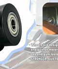 4 Pack Universal Gym Machine Roller Wheels Heavy Duty Black Plastic Rollers For Multi Model Home Fitness Equipment