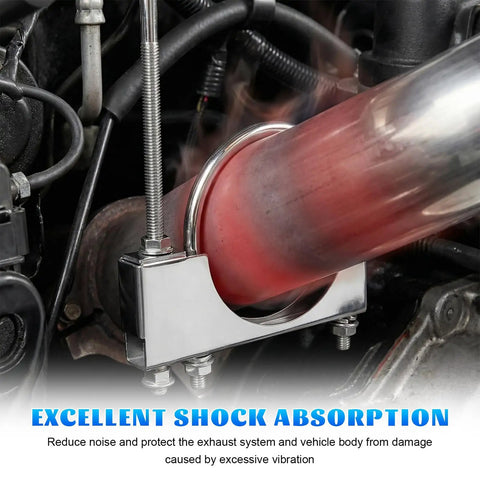 3 Inch Heavy Duty Exhaust Pipe Clamp And Universal Adjustable Muffler Hanger Bracket, Tough As Nails Reinforced Steel Secures Loose Pipes, Absorbs Road Kickback, And Keeps Cars Trucks Running Smooth As Butter On Highway Rides