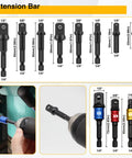Close-up of 38 Piece Flexible Drill Bit Extension Set With 105 Degree Right Angle Drill Bit Holder Hex Socket Adapters in use