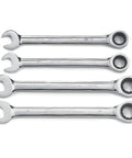 Ratcheting SAE Wrench Set Four Piece 12 Point Box End Tools Built Tough For Quick Tightening, Durable Auto Shop Spanners