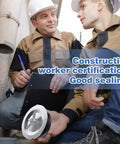 Two construction workers discussing with a 5 Inch End Of Pipe Mechanical Cleanout Plug With Airtight Gasket And Steel Construction.