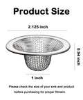 Product size illustration for Twenty Pack Hair Catching Drain Strainers Two Point One Two Inch Mesh Basket Sink Filter.