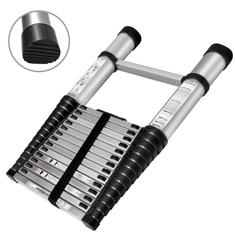 14 Point 5 Foot Telescoping Ladder With 330 Pound Capacity Heavy Duty Aluminum Extendable Collapsible Ladder With Secure Locking Mechanism