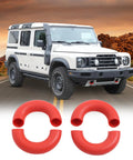 4 Piece Bumper Tow Hook Covers For Grenadier 2020 2024 Front And Rear Rubber Sleeve Protectors Red Car Exterior Accessories