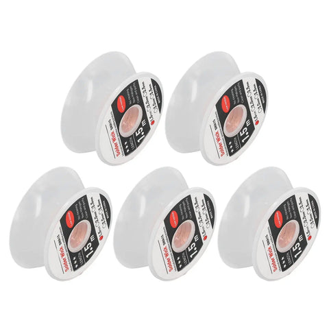5Pcs Pro Grade Desoldering Braid Solder Wick Premium Red Copper For Electronics Repair PCB Motherboard Phone Board 1.5 Meter Each 1.5mm Width Soldering Essentials, 5 rolls showing side labels.