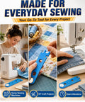 Four In One Needle Threader With Magnetic Back Magnifying Glass Ruler And Insert Guide For Hand Sewing And Quilting