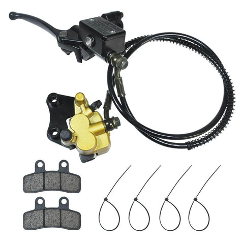 Beefed Up Front Hydraulic Disc Brake Master Cylinder Caliper Assembly With Pads for 50cc-125cc Dirt Pit Bikes and ATVs