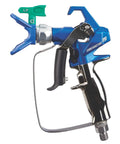 Job Site Ready Airless Paint Spray Gun Featuring No Sweat Adjustments And RAC X Quick Swap Switch Tip close-up view showcasing its ergonomic handle and tip.