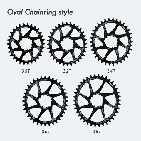 Direct Mount Oval Chainring For Sram GXP Interface Crankset 3mm Offset Aluminum 7075 Lightweight 30 32 34 36 38T