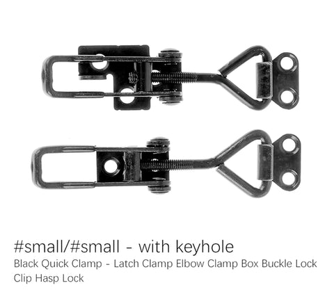 Black Toggle Latch Catch Clamp For Cabinets And Sliding Doors, Adjustable Lever Lock Hasp, 2 Or 4 Pack, Easy Install, Heavy Duty zinc-plated iron clamp with screws