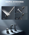 Type C Endoscope Camera With Light 1080P HD Borescope 8 Adjustable LED Lights showing mirror, magnet, and hook accessories