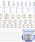 200 Piece Heavy Duty Pin Assortment Kit For Trailers, Tractors, Trucks, Mowers And Farm Equipment Including Hitch Pins, R Clips, Lynch Pins, PTO Pins For Towing, Snow Plows, And Lawn Care