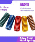 Durable 1 Pc Compression Spiral Pressure Heavy Duty Alloy Spring In 50mm Size shown in green, blue, red, yellow, and brown colors.