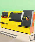 Heavy Duty Automatic Cnc Rebar Stirrup Bending Machine, Pro Grade Steel Rod Processor For Real World Fabrication And The Daily Grind On Every Active Job Site, yellow industrial machine with rebar.