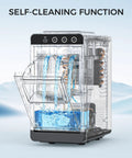 Compact Countertop Ice Maker With No Fuss Self Cleaning, Delivers 8 Cubes In 6 Minutes And Up To 26 Lbs Per Day, transparent view