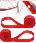 Two Pack 26 Inch Red Bicycle Rim Tape And Tire Liners For Road And Mountain Bikes PVC Rim Strip Tape 18mm Wide 0.5mm Thick