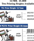 Heavy Duty Date Inkjet Coder And Industrial Printer prints labels with 12.7mm and 25.4mm height settings for packaging.