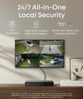 Powerful PoE NVR Security System With 4K Turret Cameras on screen display, featuring 24/7 recording, AI detection, smart home integration.