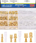 720-Piece Wire Spade Connector Kit With 2.8mm 4.8mm 6.3mm Male And Female Crimp Terminals And Insulating Sleeves Nylon Sleeve Set