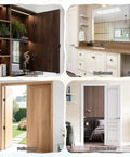 Invisible Hidden Door Hinge Set 6 Inch Concealed Hinges For Seamless Doors Bookshelves And Feature Walls 180 Degree Swing Zinc Alloy Black 3 Way Adjustable Butt Mount 2 Pack Easy Install in use on hidden bookcase, bathroom, patio door, and bedroom door.
