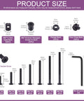 192 Piece M6 Hardware Kit For Cribs And Furniture size chart with bolts, nuts, and Allen wrench, labeled dimensions and quantities.