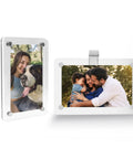 Clear Acrylic Sun Visor Photo Holder Clip For Cars Universal Magnetic Photo Clip For Easy Personalization And Fun Car Decor Transparent 2.4x3.5 Inch Photo Display For Your Whimsical Ride showing family and pet photos