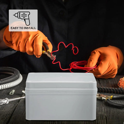Outdoor Electrical Junction Box 6x6x3 Inches Waterproof IP65 Dustproof ABS Plastic Enclosure with tools and wiring
