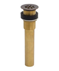 Aged Copper Grid Sink Drain 1.5 Inch No Overflow For Standard Sinks With 2.125 Inch Grid Pattern 8 Inch Body Brass View