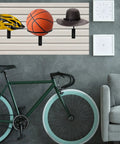 Slatwall Hat Display Rack Black Matte Finish Six Pack Heavy Duty Alloy Steel Construction Tool Free Installation
