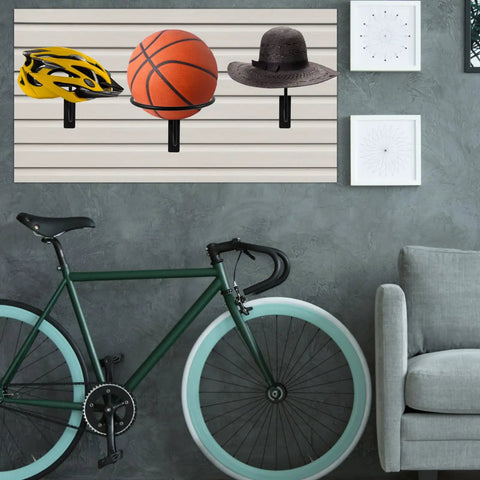 Slatwall Hat Display Rack Black Matte Finish Six Pack Heavy Duty Alloy Steel Construction Tool Free Installation