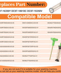 Washer Suspension Rods Replacement Kit with part numbers and compatible models list for various washers