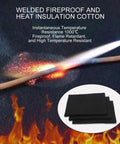 Heavy Duty Pro Grade Welding Blanket For Sparks Protection Heat Resistant Insulation Pad shown with welding sparks and heat