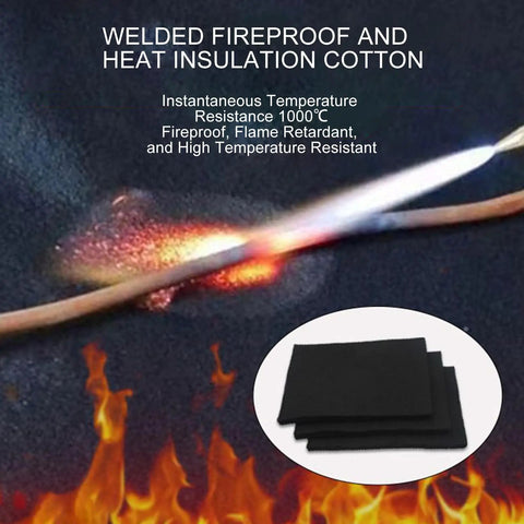 Heavy Duty Pro Grade Welding Blanket For Sparks Protection Heat Resistant Insulation Pad shown with welding sparks and heat