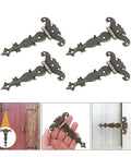 4 Pcs Heavy Duty Zinc Alloy Antique T Hinges With Screws 69 X 113 mm Barn Door Style Decorative Hinges in black zinc alloy