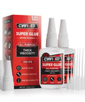 Heavy Duty Quick Dry Super Glue 120 Gram Clear Instant Adhesive For Wood Metal Plastic Ceramic Glass Leather Shoes And Crafts All Purpose CA Glue For Quick Fix Repairs And DIY Projects with box, 2 bottles, caps, microtips