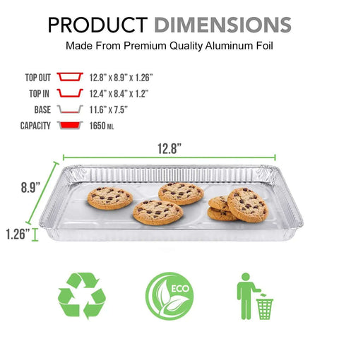 25 Pack 1/4 Size Cookie Sheet Baking Pans 12.8 By 8.9 Inch Heavy Duty Nonstick Aluminum Foil Trays Disposable with cookies