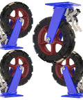 Heavy Duty Solid Rubber Caster Wheels Set Of Four In 6 8 10 And 12 Inch 2000 Lb Load Per Caster Quiet Glide Swivel Casters