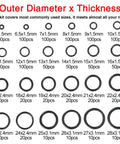 Nitrile O Ring Kit 1200 Pcs 24 Size Assortment For Plumbing Gas Automotive And Faucet Repair Oil And Heat Resistant NBR O Rings